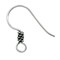 JewelrySupply Sterling Silver Earring Wires with Rope Design (1 Pair of Sterling Silver Earrings)